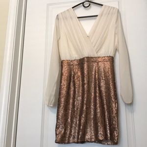 Rose gold sequin dress!